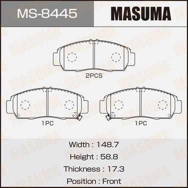 Masuma MS8445 Колодки тормозные | перед | - 1