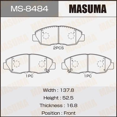 Masuma MS-8484 Колодки тормозные дисковые | перед | - 1