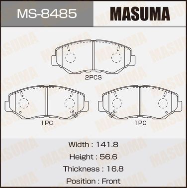 Masuma MS-8485 Колодки тормозные дисковые | перед | - 1