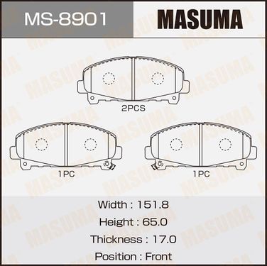 Masuma MS8901 Колодки тормозные | перед | - 1
