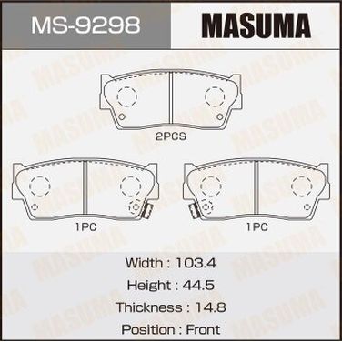 Masuma MS-9298 Колодки тормозные дисковые | перед | - 1