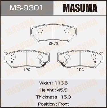 Masuma MS-9301 Колодки тормозные дисковые | перед | - 1