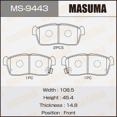 Masuma MS-9443 Колодки тормозные дисковые | перед | - 1