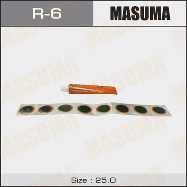 Masuma R-6 Заплатки камер, D24мм (комплект 64шт + клей 22мл) - 1