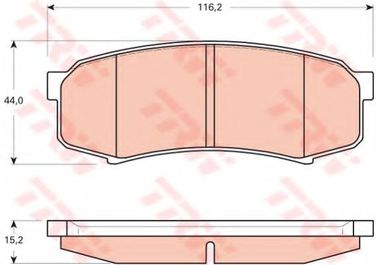 TRW GDB3464 Колодки тормозные дисковые | зад | - 1