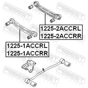 Febest 1225-2ACCRL Тяга подвески поперечная | зад лев | - 2