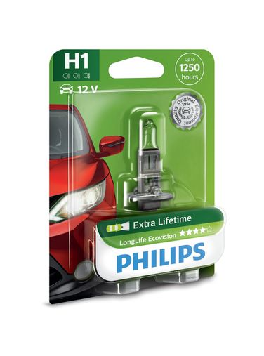 Philips 12258LLECOB1 Лампа 12V H1 55W P14,5s B1 LongLife EcoVision - 1