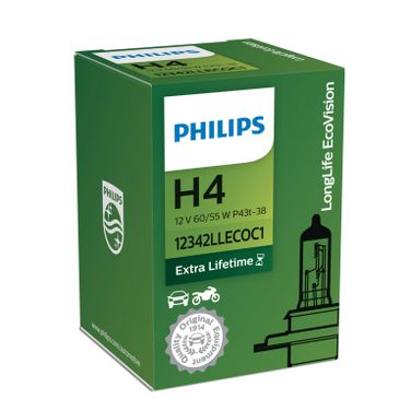 Philips 12342LLECOC1 Лампа галогеновая H4 LongLife 12V 60/55w P43t-38 C1 - 1