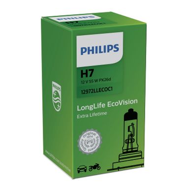 Philips 12972LLECOC1 Лампа 12V H7 55W PX26d C1 LongLife EcoVision - 1