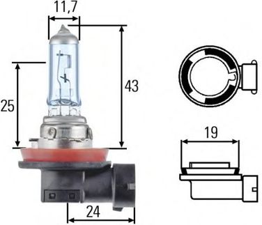 Hella 8GH 008 356-151 Лампа накаливания H8 12V 35W pgj19-1 +30% - 1