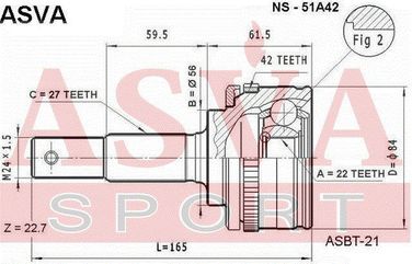 Asva NS-51A42 Шрус внешний | перед прав/лев | - 2