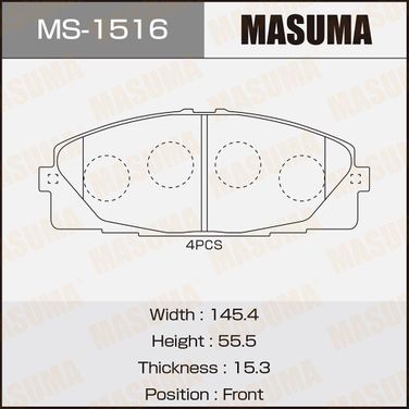 Masuma MS-1516 Колодки тормозные дисковые | перед | - 1