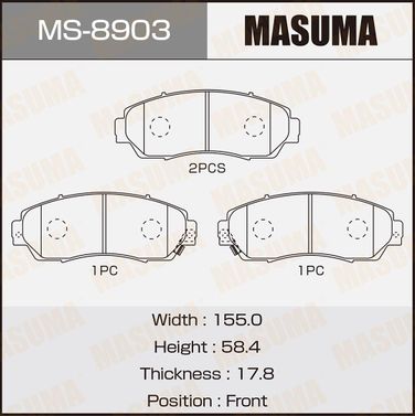 Masuma MS-8903 Колодки тормозные дисковые | перед | - 1