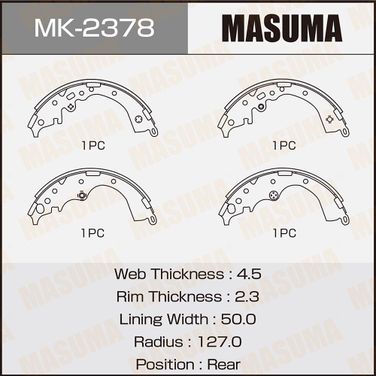 Masuma MK-2378 Колодки тормозные барабанные | зад | - 1