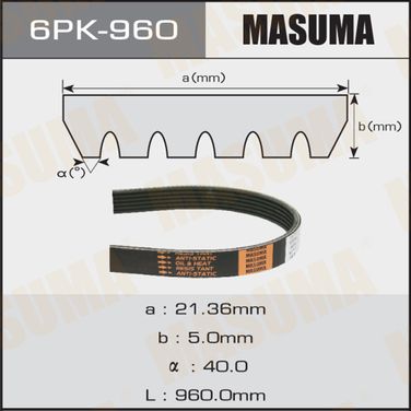 Masuma 6PK-960 Ремень поликлиновый - 1