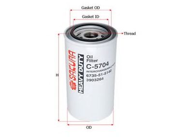 Sakura C5704 Фильтр масляный HCV - 1