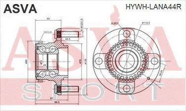 Asva HYWH-LANA44R Ступица колеса с ABS | зад прав/лев | - 2