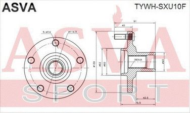 Asva TYWH-SXU10F Ступица колеса | перед прав/лев | - 2