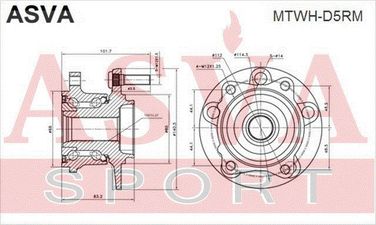 Asva MTWH-D5RM Ступица колеса с ABS | зад прав/лев | - 2