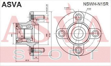 Asva NSWH-N15R Ступица колеса | зад прав/лев | - 2