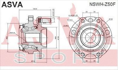 Asva NSWH-Z50F Ступица колеса | перед прав/лев | - 2