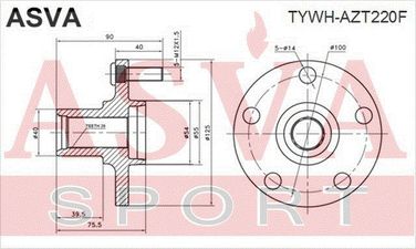 Asva TYWH-AZT220F Ступица колеса | перед прав/лев | - 2