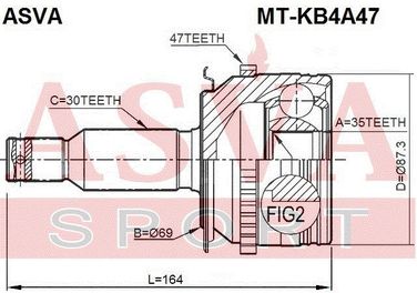 Asva MT-KB4A47 Шрус внешний | перед прав/лев | - 2