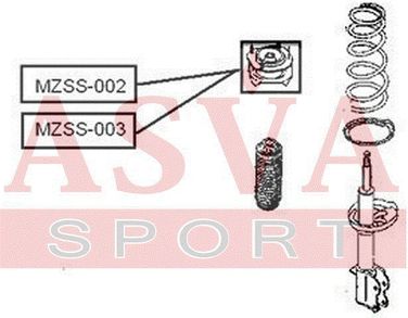 Asva MZSS-003 Опора амортизатора задняя правая - 1