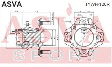 Asva TYWH-120R Ступица колеса с ABS | зад прав/лев | - 2