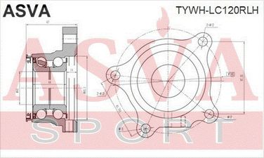 Asva TYWH-LC120RLH Подшипник ступицы колеса (комплект) | зад лев | - 2