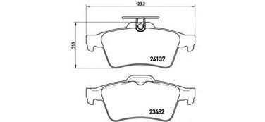 Brembo P 59 042 Колодки тормозные дисковые | зад | - 1