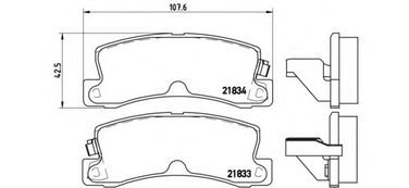 Brembo P 83 015 Колодки тормозные дисковые | зад | - 1