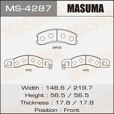 Masuma MS4287 Колодки тормозные дисковые - 1