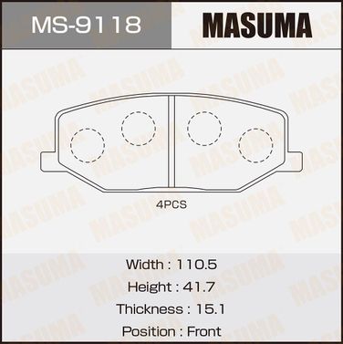 Masuma MS9118 Колодки тормозные дисковые | перед | - 1