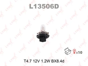 LYNXauto L13506D Лампа накаливания панели приборов t4.7 12V 1.2w BX8.4d - 1