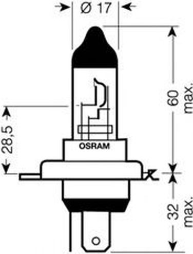 Osram 64193NBU-01B Снят, замена 64193nl-01b H4 12V 60/55w P43t night breaker unlimited +110% больше света 1 шт. - 2