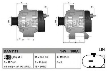 Denso DAN1111 Снят с производства Генератор - 4