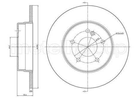 Metelli 23-0485C Диск тормозной | зад |