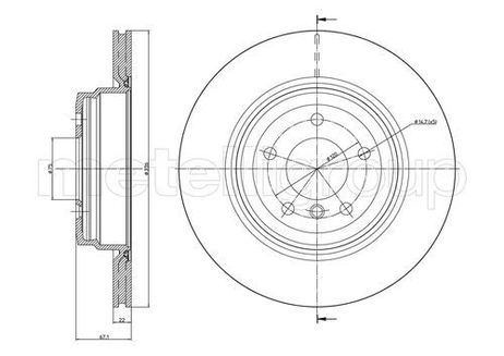 Metelli 23-0873C Диск тормозной | зад |