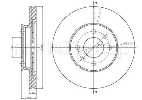 Metelli 23-0930C Диск тормозной | перед |
