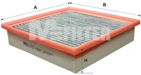 фото MFILTER K 954C Фильтр воздушный салона (угольный) HCV MFILTER K 954C Фильтр воздушный салона (угольный) HCV