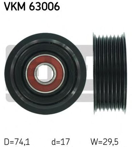 фото SKF VKM 63006 Ролик обводной приводного ремня SKF VKM 63006 Ролик обводной приводного ремня