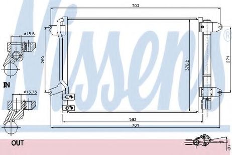 фото Nissens 940238 Радиатор кондиционера Nissens 940238 Радиатор кондиционера