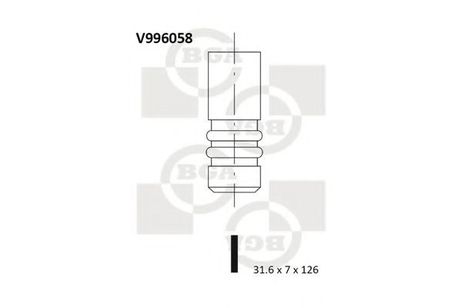 фото BGA V996058 Клапан выпускной BGA V996058 Клапан выпускной