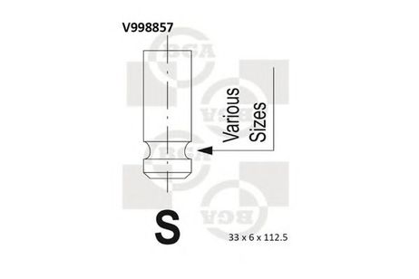 фото BGA V998857 Впускной клапан BGA V998857 Впускной клапан