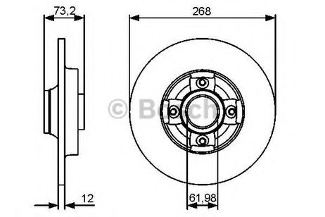 Bosch 986479383 Диск тормозной задний