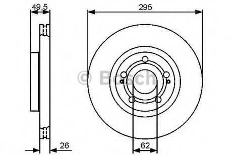 фото Bosch 0 986 479 454 Диск тормозной | перед | Bosch 0 986 479 454 Диск тормозной | перед |