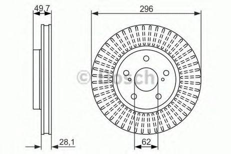 фото Bosch 0 986 479 633 Диск тормозной | перед | Bosch 0 986 479 633 Диск тормозной | перед |