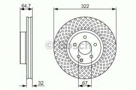 фото Bosch 0 986 479 652 Диск тормозной | перед | Bosch 0 986 479 652 Диск тормозной | перед |
