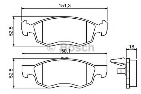 фото Bosch 0 986 494 197 Колодки тормозные дисковые | перед | Bosch 0 986 494 197 Колодки тормозные дисковые | перед |